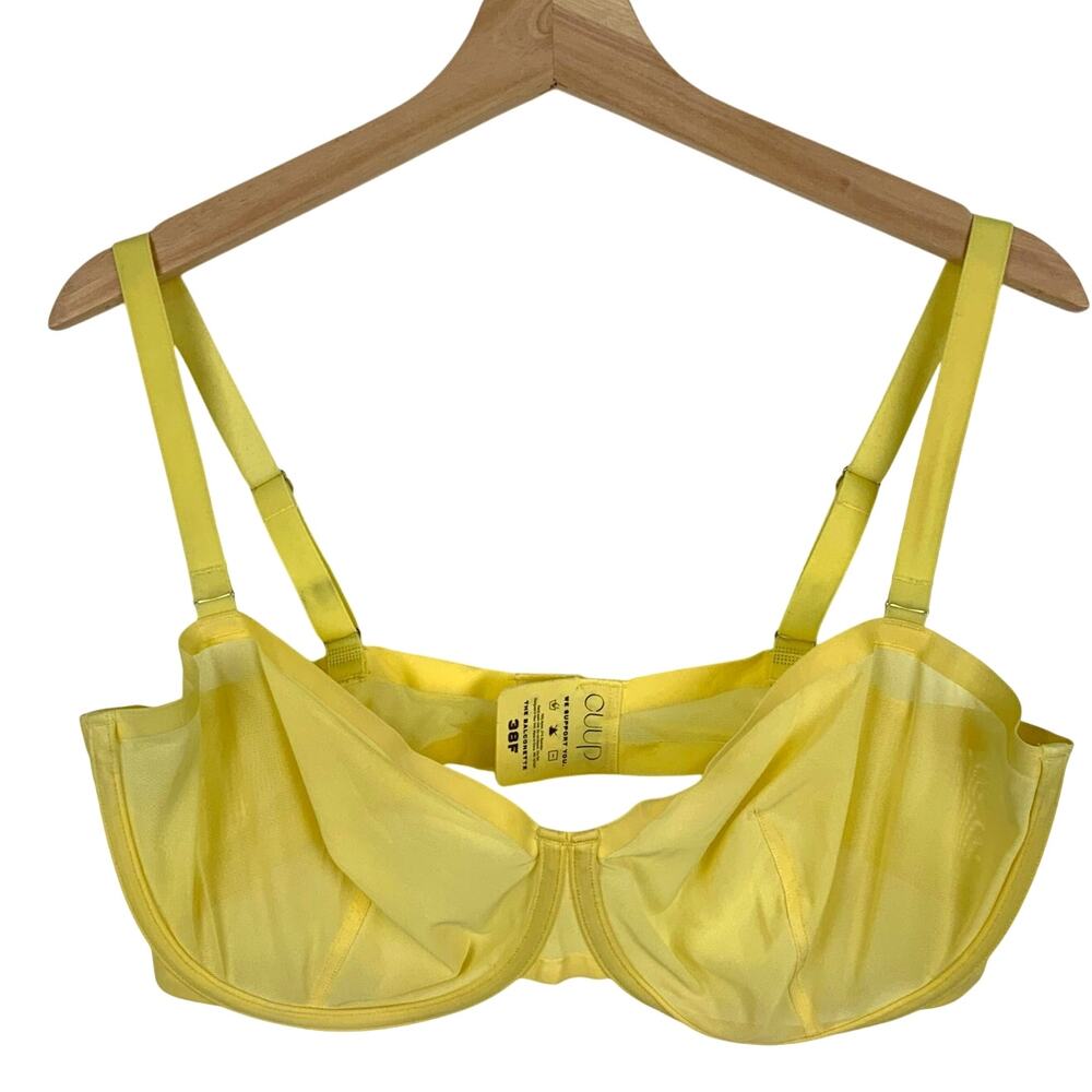 CUUP The Balconette Mesh Bra Honey Yellow Women's Size 38F/38DDD